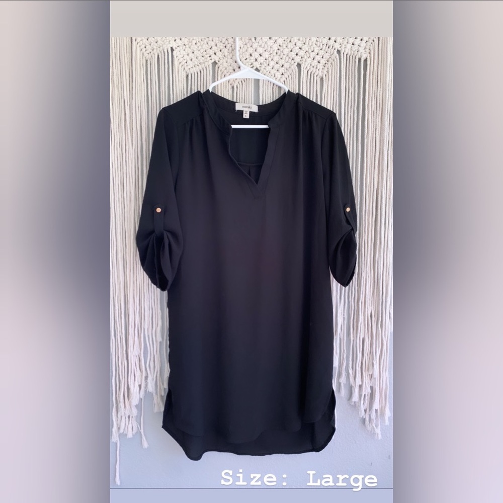 Black, polyester dress.